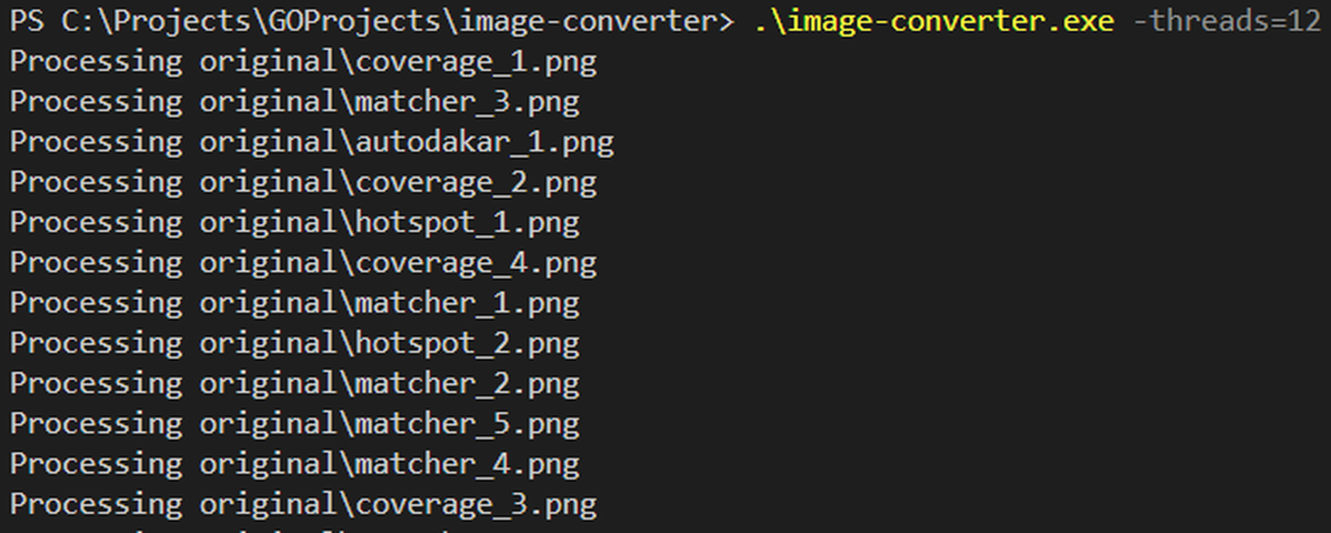 Image Converter CLI (Go) screenshot